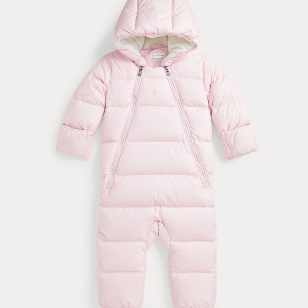 Ralph Lauren Light Pink Baby Down Snowsuit